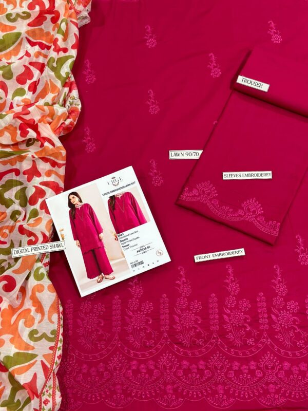 3PC Embroidered Lawn | ChickanKari | Sapphire Lawn - Image 3