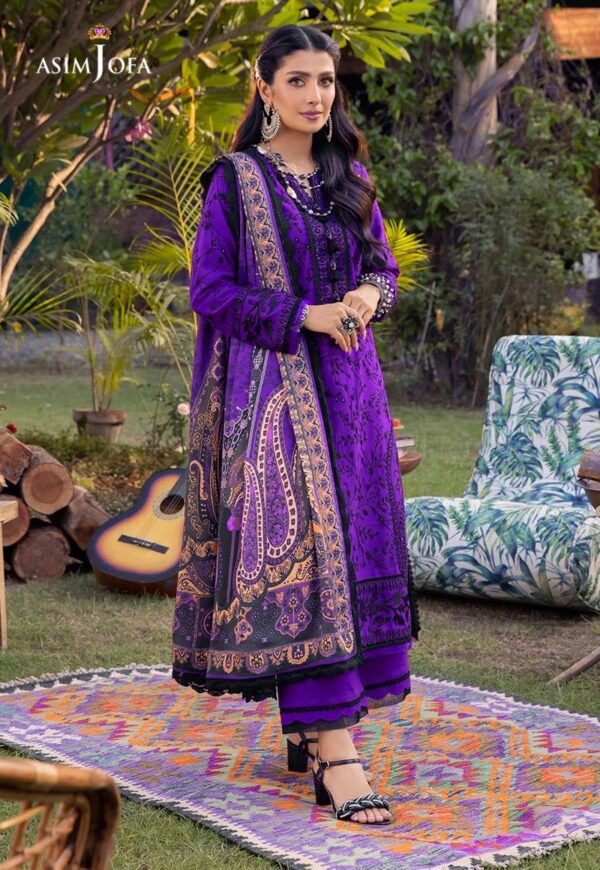 3PC Embroidered Lawn | Asim Jofa