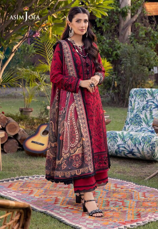 3PC Embroidered Lawn | Asim Jofa