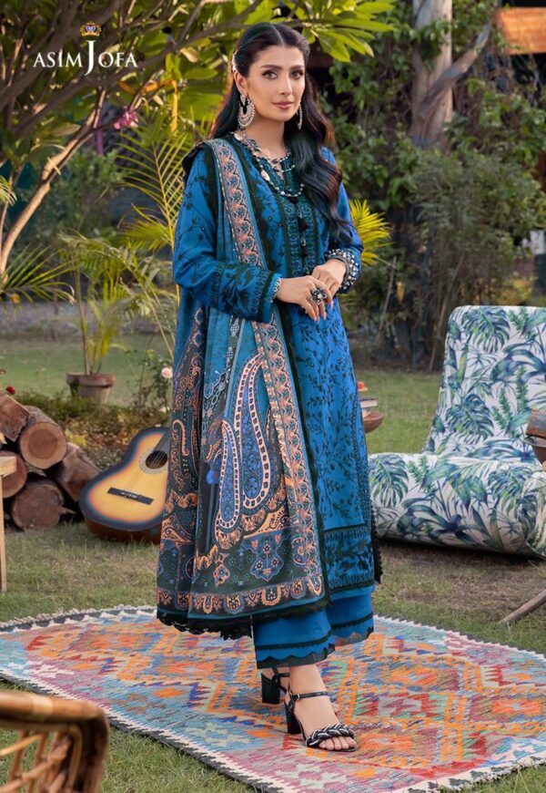 3PC Embroidered Lawn | Asim Jofa