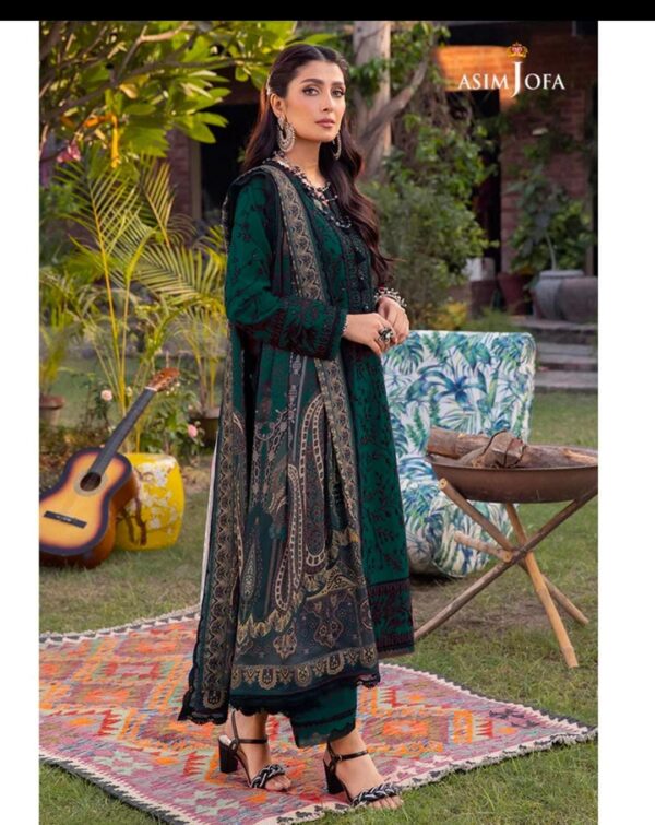 3PC Embroidered Lawn | Asim Jofa
