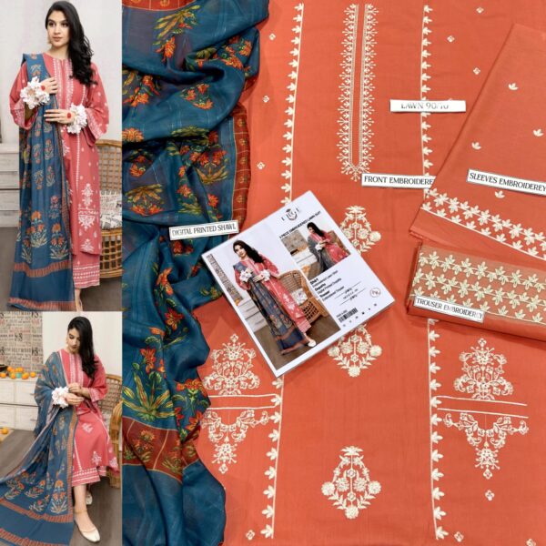 3PC Embroidered Lawn | Urge Brand