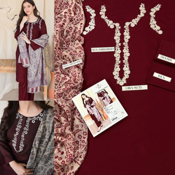 3PC Embroidered Lawn | Urge Brand