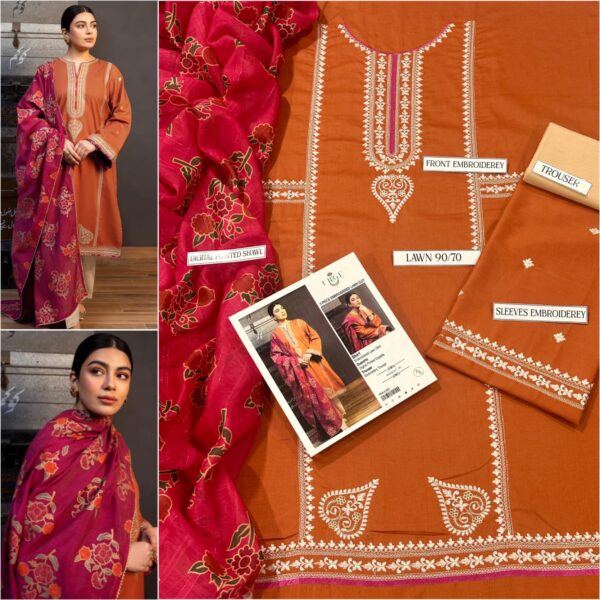 3PC Embroidered Lawn | Urge Brand
