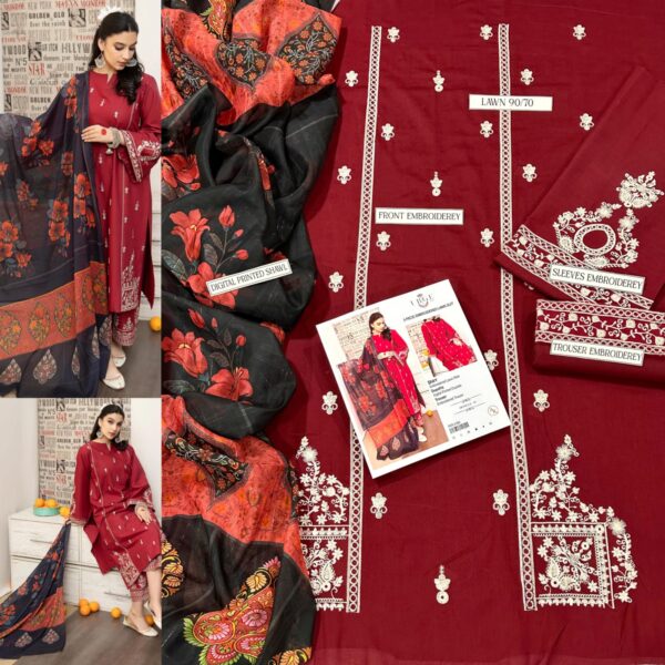 3PC Embroidered Lawn | Urge Brand