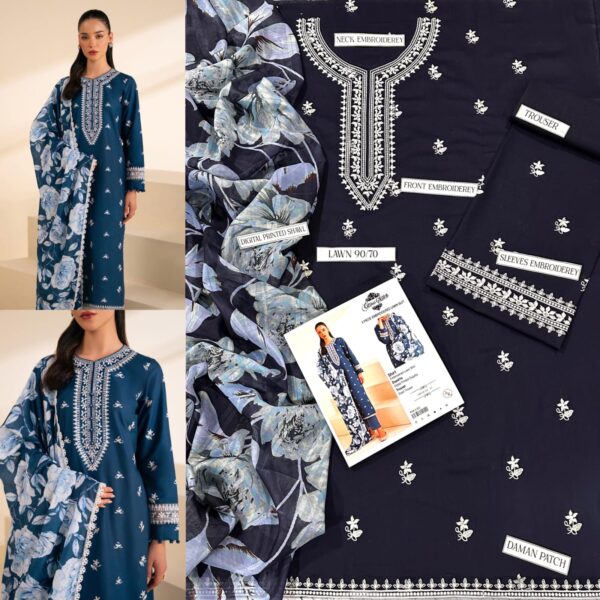 3PC Embroidered Lawn | Urge Brand