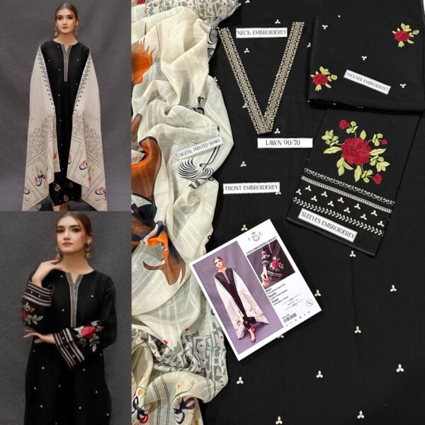 3PC Embroidered Lawn | Urge Brand