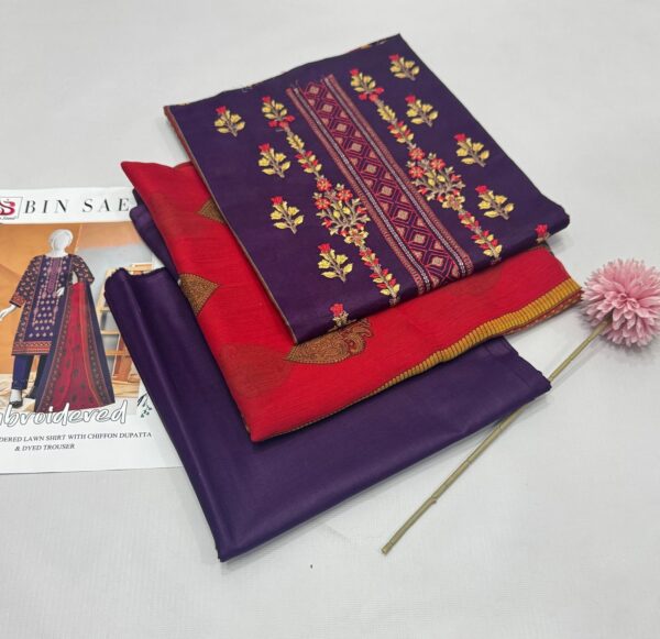 3PC Embroidered Lawn