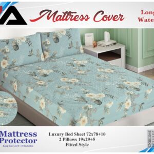 Printed Fancy Quilted Waterproof Mattress Fitted BedSheet With Pillows