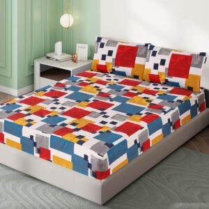 Printed Fancy Quilted Waterproof Mattress Fitted BedSheet With Pillows