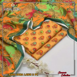 3PC Printed Lawn | Asim Jofa Brand