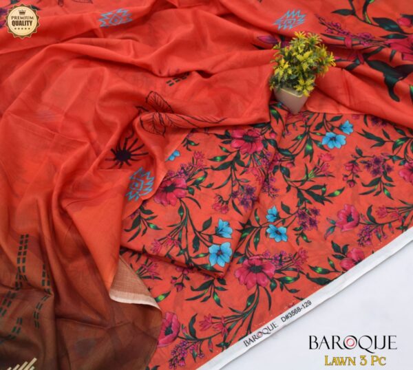 3PC Printed Lawn | Barque Brand