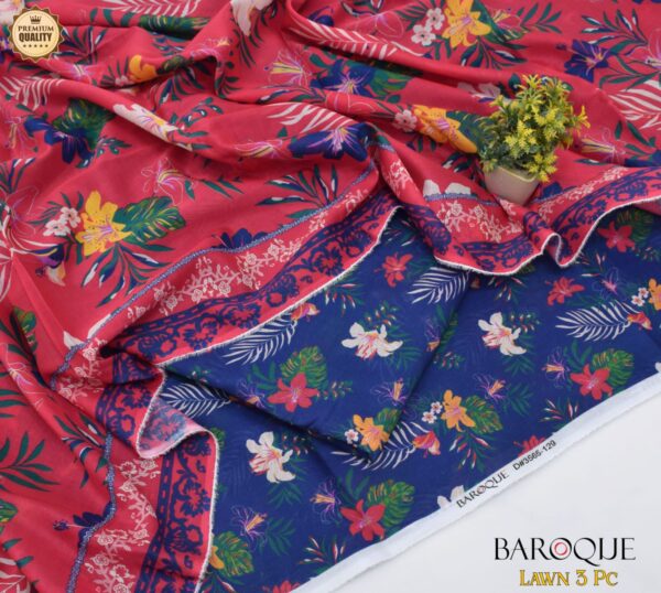 3PC Printed Lawn | Barque Brand