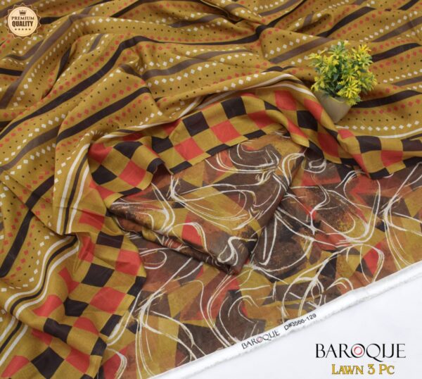 3PC Printed Lawn | Barque Brand