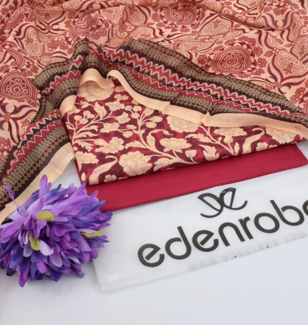 3PC Printed Lawn | Edenrobe