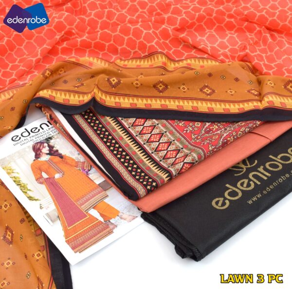 3PC Printed Lawn | Edenrobe