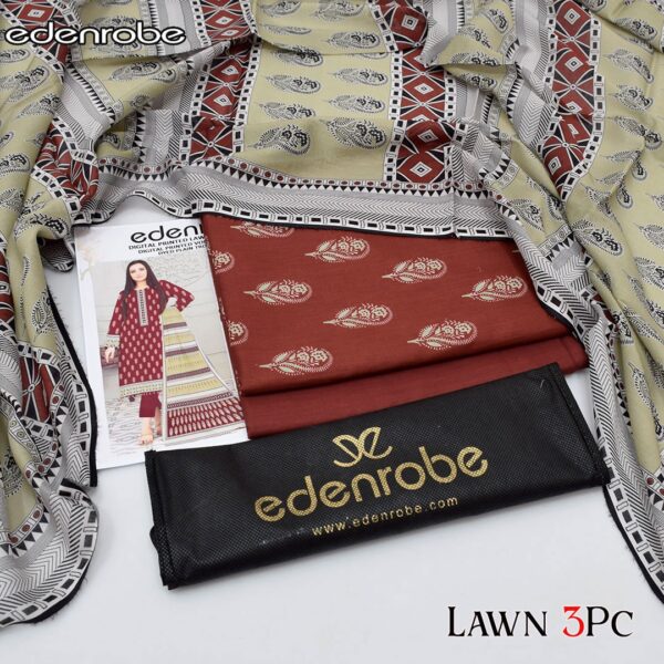 3PC Printed Lawn | Edenrobe