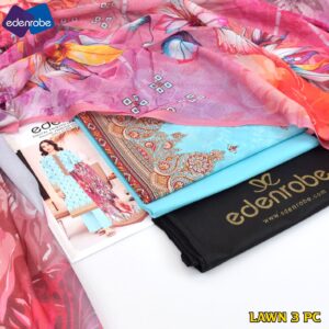 3PC Printed Lawn | Edenrobe