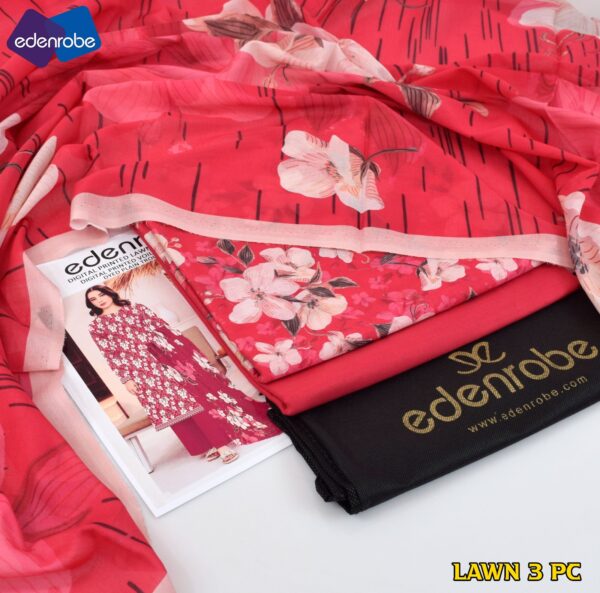 3PC Printed Lawn | Edenrobe