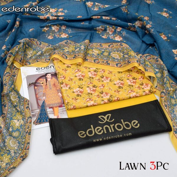 3PC Printed Lawn | Edenrobe