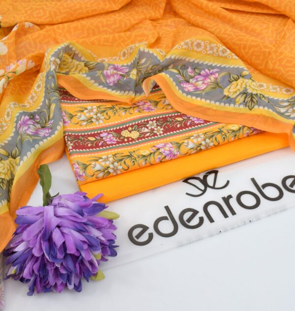 3PC Printed Lawn | Edenrobe
