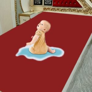 SINGLE BED WATERPROOF MATTRESS COVER (Maroon Colour)