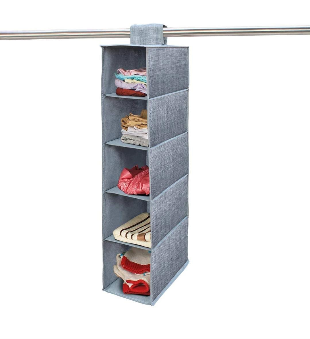 Pair of 5-Layer Foldable Hanging Closet Organizer - Image 2