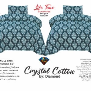 Diamond Crystal Cotton 2pcs bed sheet | For 2 single Beds