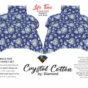 Diamond Crystal Cotton 2pcs bed sheet | For 2 single Beds