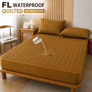 QUILTED WATERPROOF MATTRESS COVER (Copper Colour)