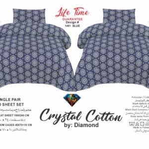 Diamond Crystal Cotton 2pcs bed sheet | For 2 single Beds