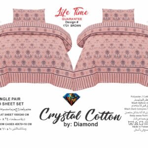 Diamond Crystal Cotton 2pcs bed sheet | For 2 single Beds